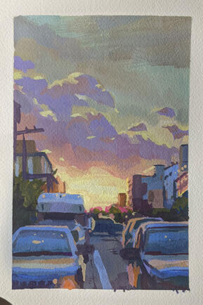 Jersey City Photo Gouache Study